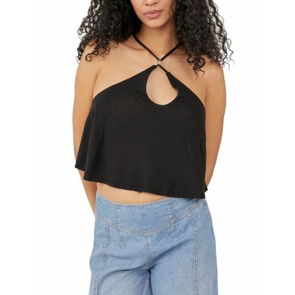 Free People Black Long Weekend Knit Halter Tank - Picture 5 of 11